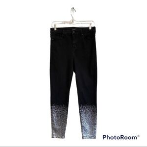 Celebrity Pink | High Waisted Black & Silver Ombre Sparkle Skinny Ankle Jeans